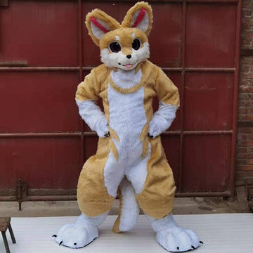 Furry Canine Animal Fursuit Husky Dog Mascot Costumes Bent Legs Canine Cosplay Halloween Carnival Party Dress Up Outfit Mascot -  by FurryMascot -